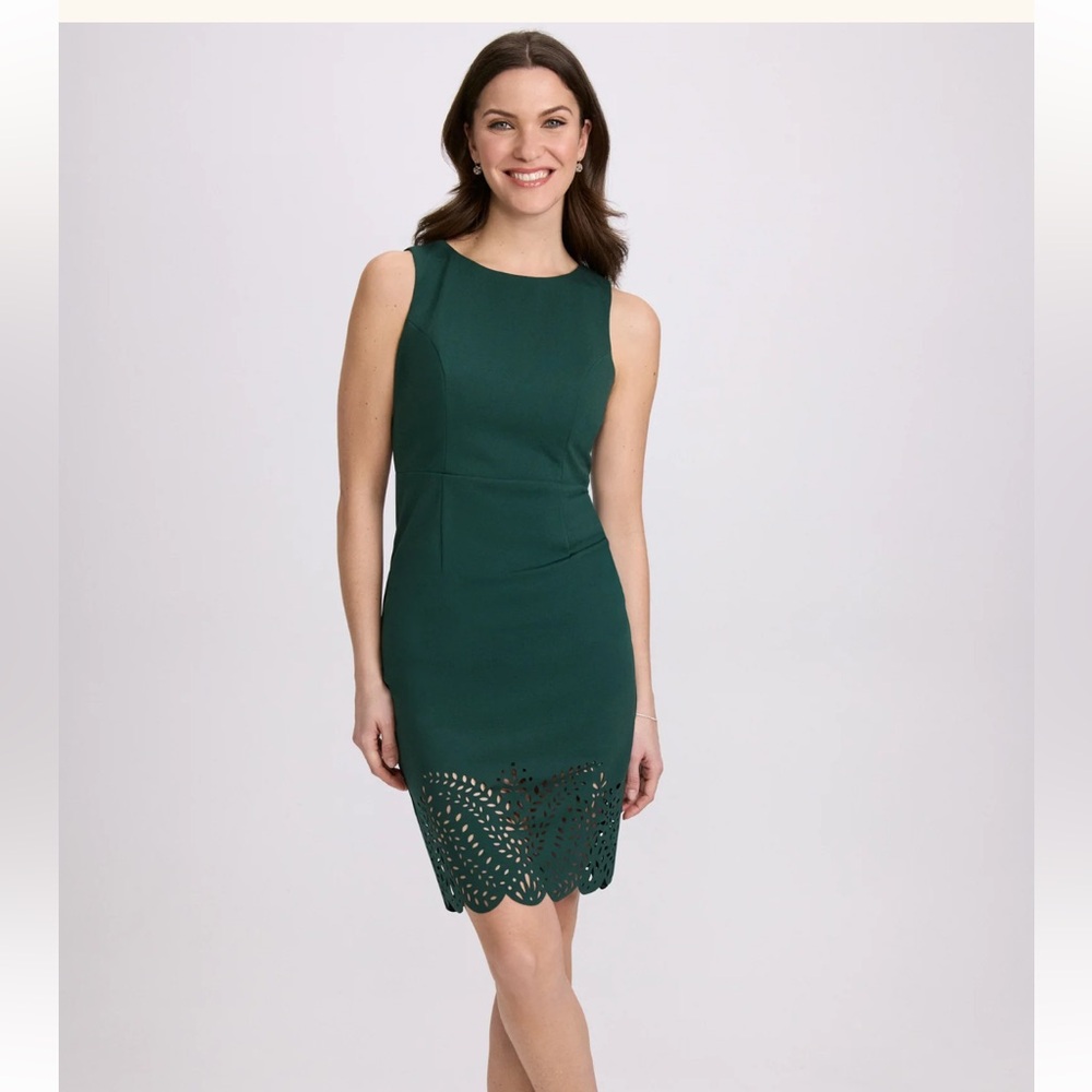 Laura Marina Cut-Out Hem Dress Hunter Green